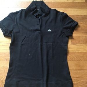 Women's Lacoste black polo shirt